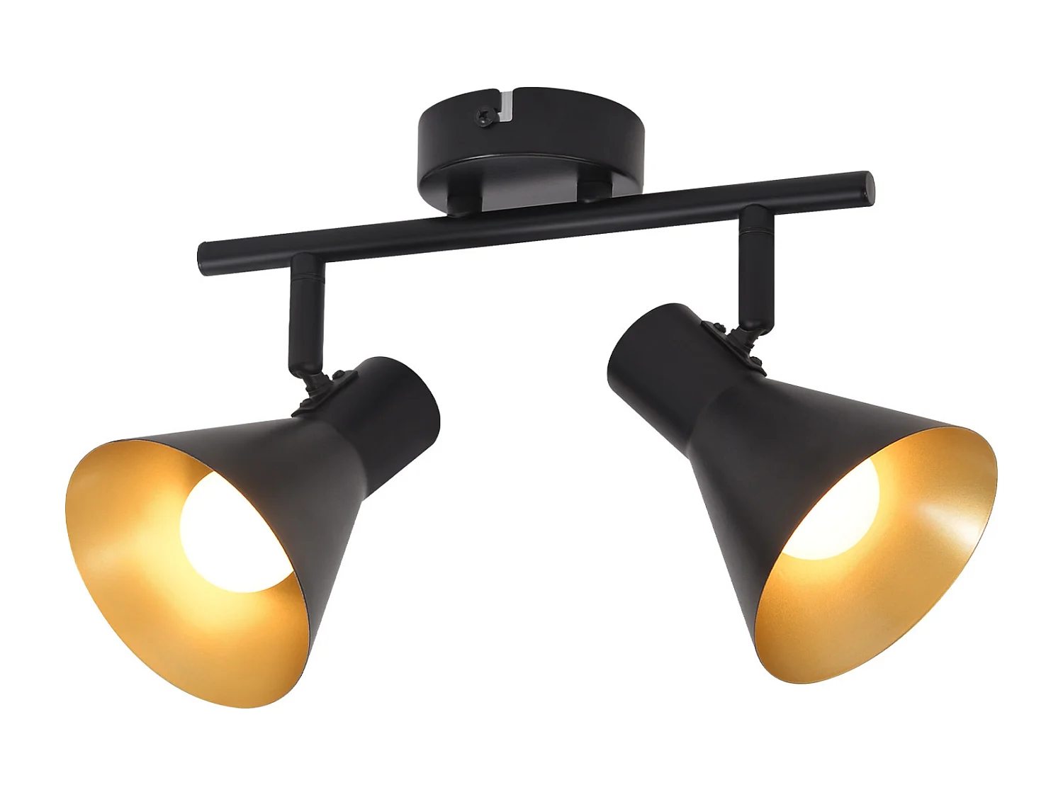 NETTLIFE 2 Spots Plafonnier Cuisine Noir 2 Ampoules E14 Vintage Pivotant à 350°Industriel Rétro en Métal pour Bureau Entrée