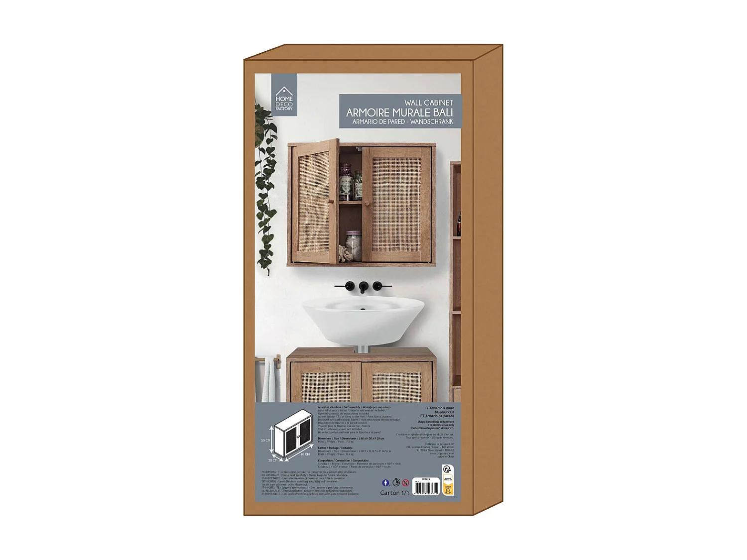 Armoire Murale Bali Marron