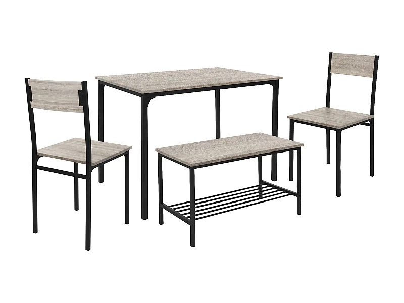 Set tavolo da pranzo per cucina 4 pezzi rovere sonoma set di mobili soggiorno