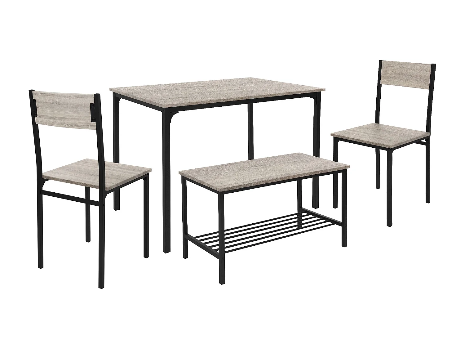 Set tavolo da pranzo per cucina 4 pezzi rovere sonoma set di mobili soggiorno