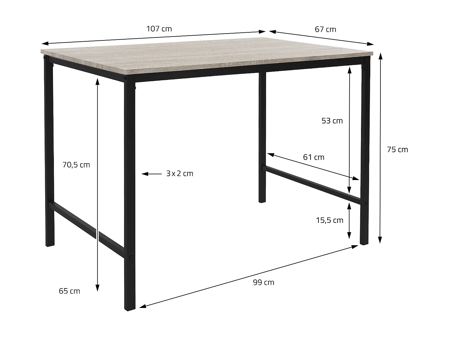 Set tavolo da pranzo per cucina 3 pezzi rovere sonoma set di mobili soggiorno