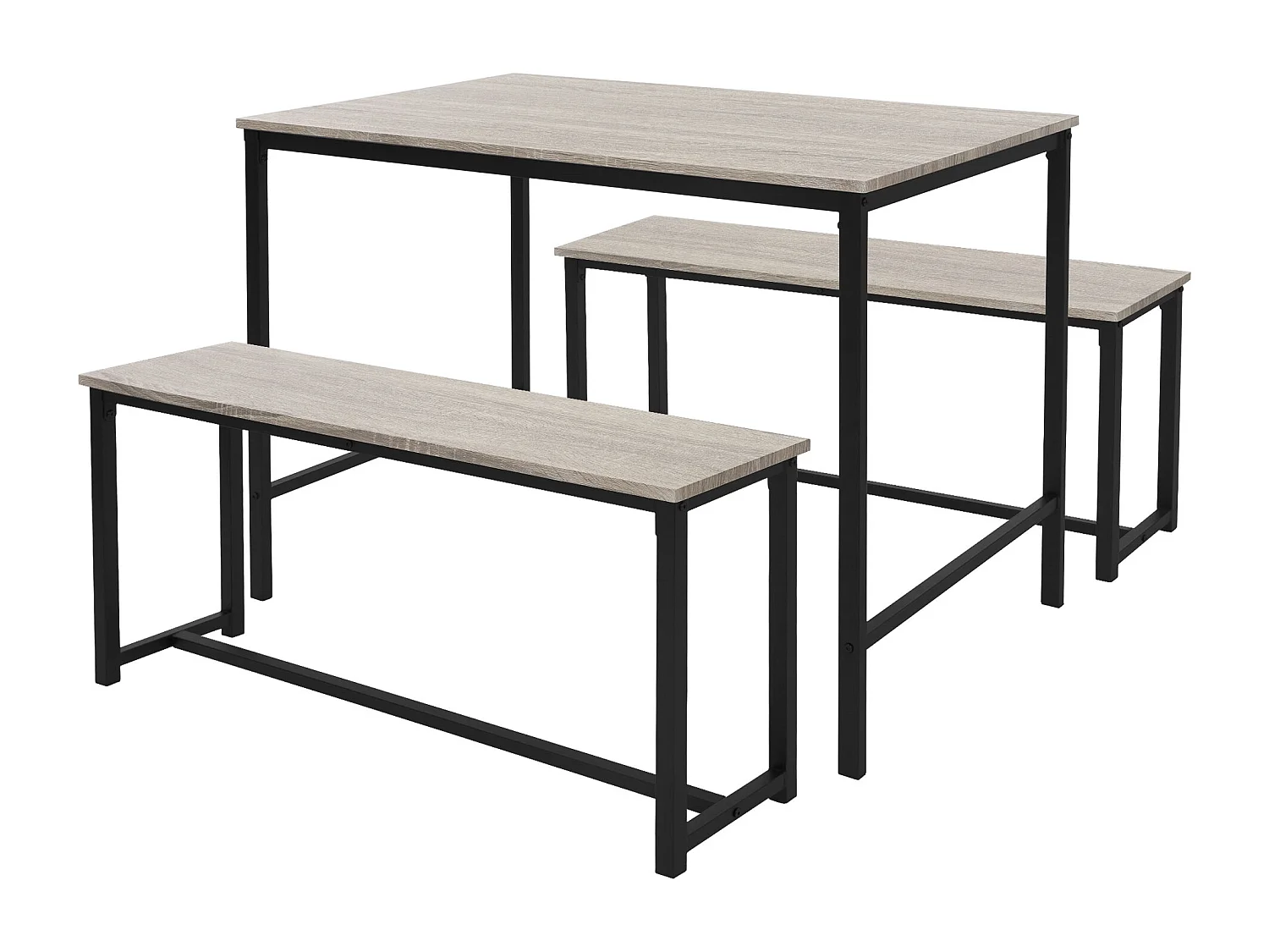 3 Pièces meubles de salle à manger cuisine 1 table 2 banquettes chêne Sonoma