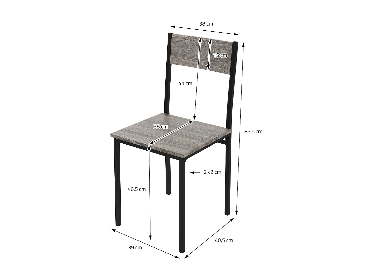 Set tavolo da pranzo per cucina 4 pezzi rovere grigio set di mobili soggiorno