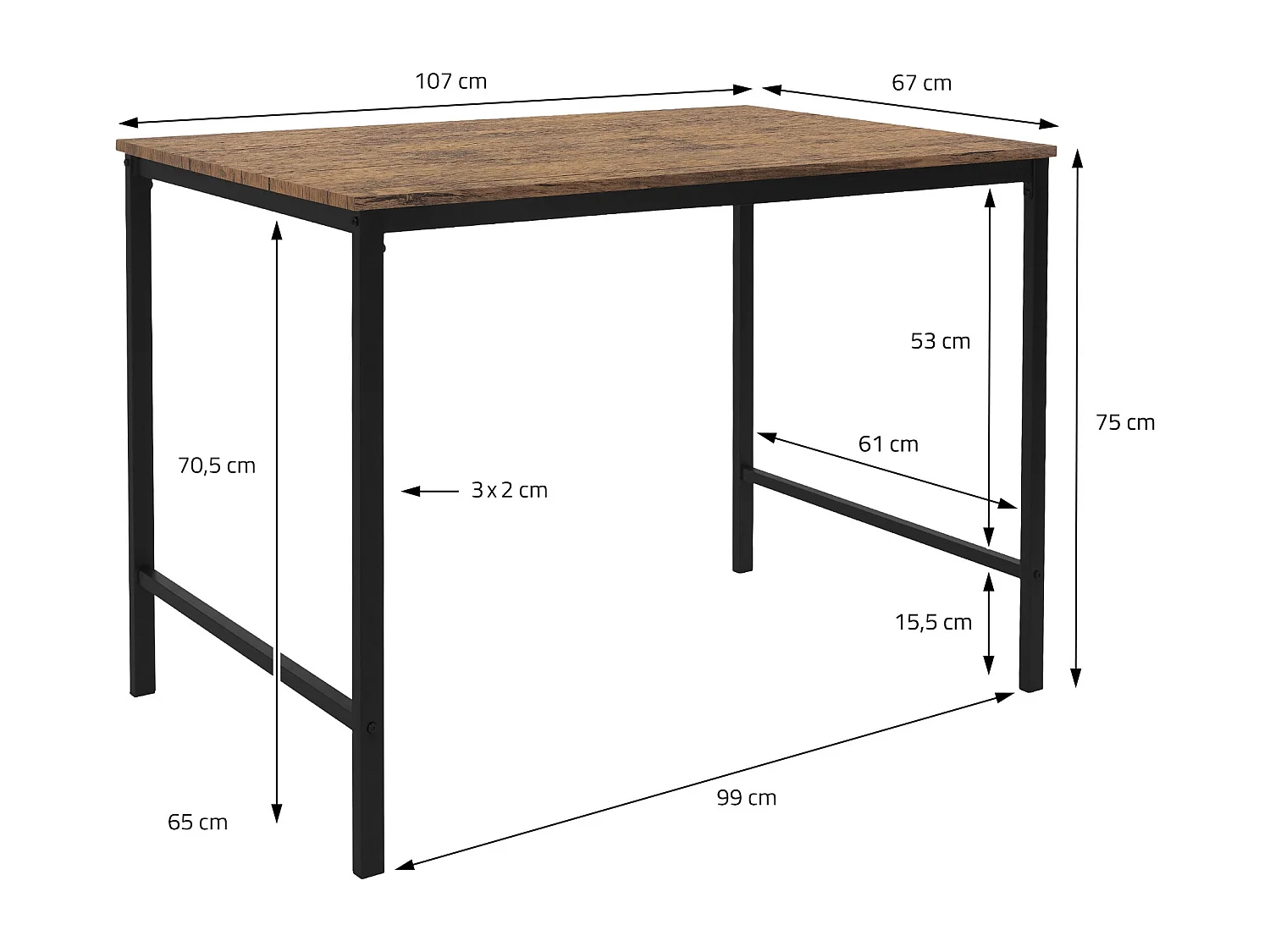 3 Pièces meubles de salle à manger cuisine 1 table 2 banquettes chêne rustique