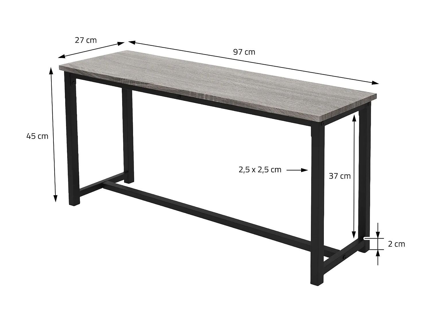 3 Pièces meubles de salle à manger de cuisine 1 table 2 banquettes chêne gris