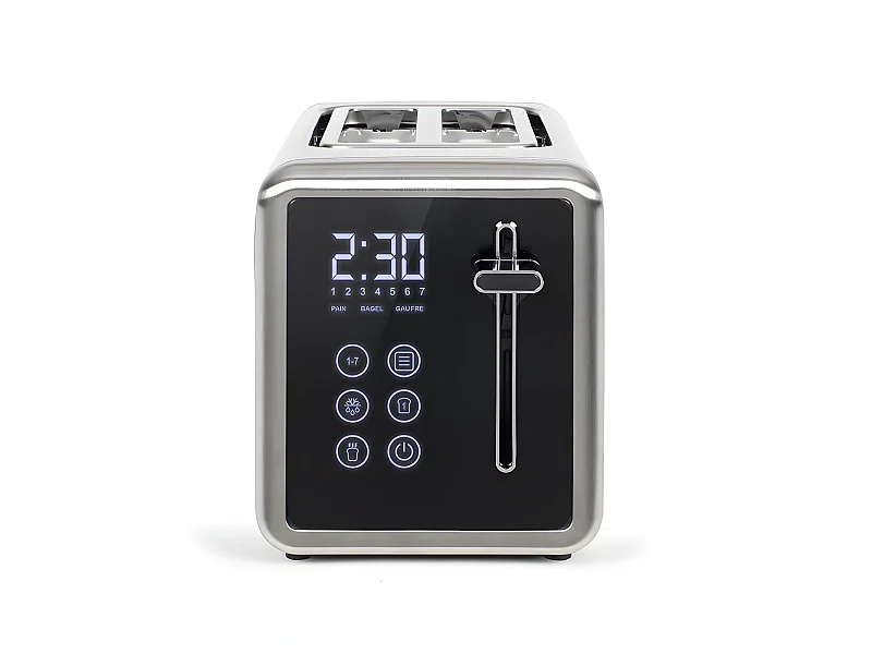 Grille-pain digital 2 fentes larges 850W gris