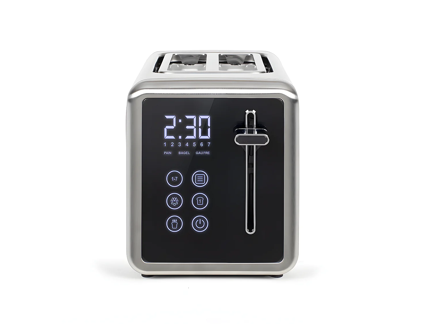Grille-pain digital 2 fentes larges 850W gris