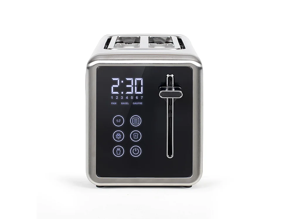 Grille-pain digital 2 fentes larges 850W gris