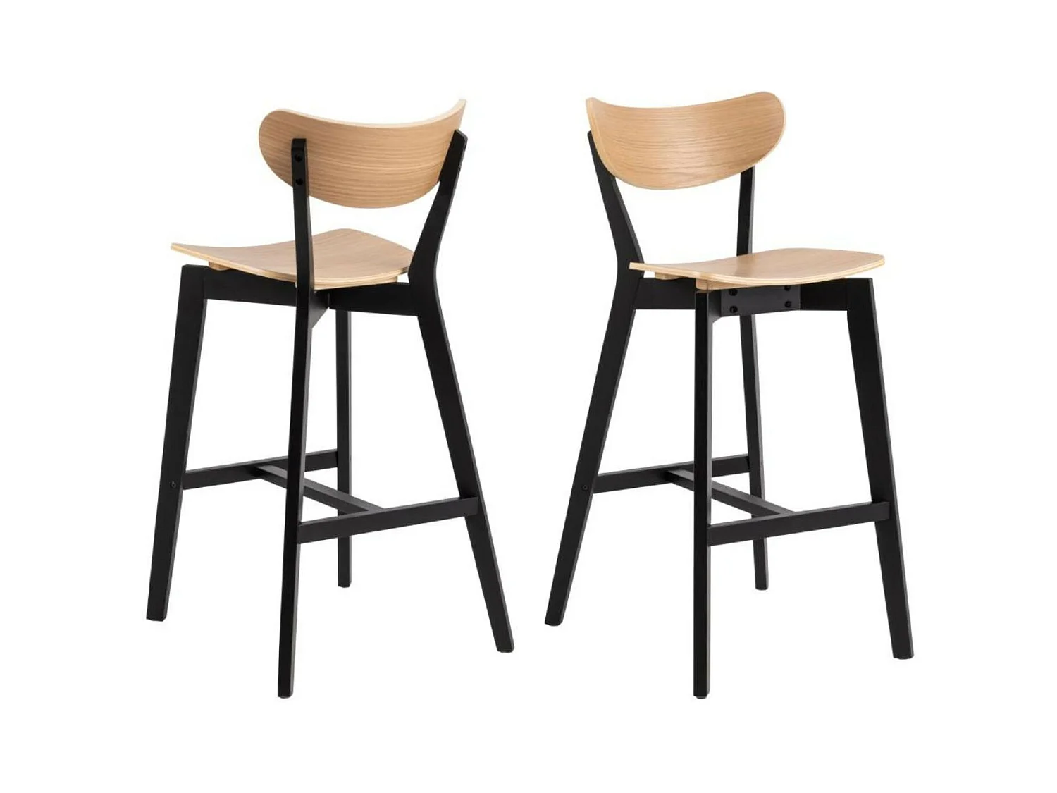 Tabourets de bar scandinaves en bois (lot de 2) - LETA