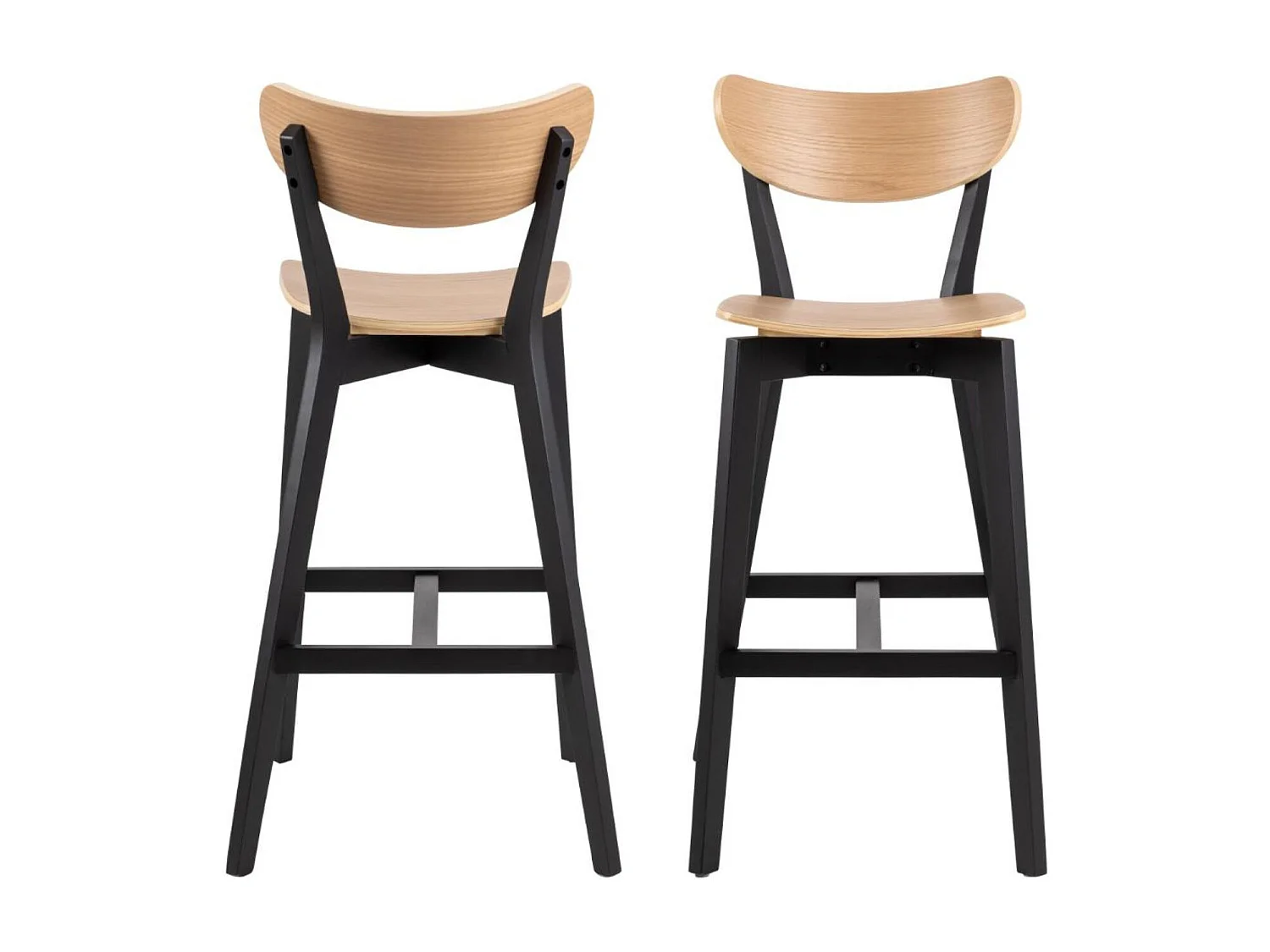 Tabourets de bar scandinaves en bois (lot de 2) - LETA