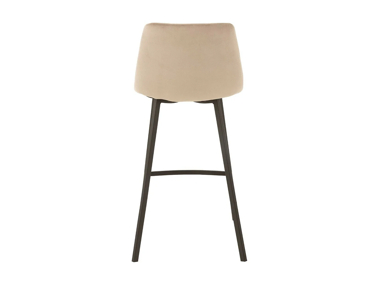 Chaises de bar en velours peau de pêche et métal (lot de 2) - OLIVIA