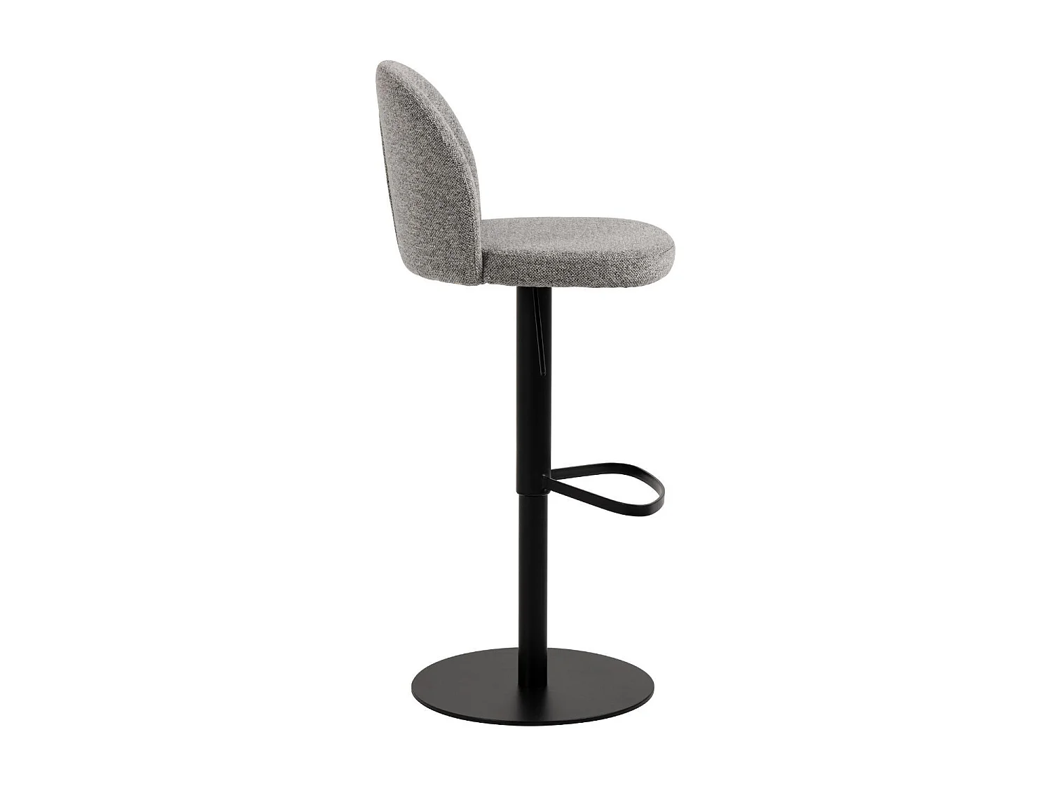 Tabourets de bar tissu gris clair piétement métal noir (lot de 2) - PATIA