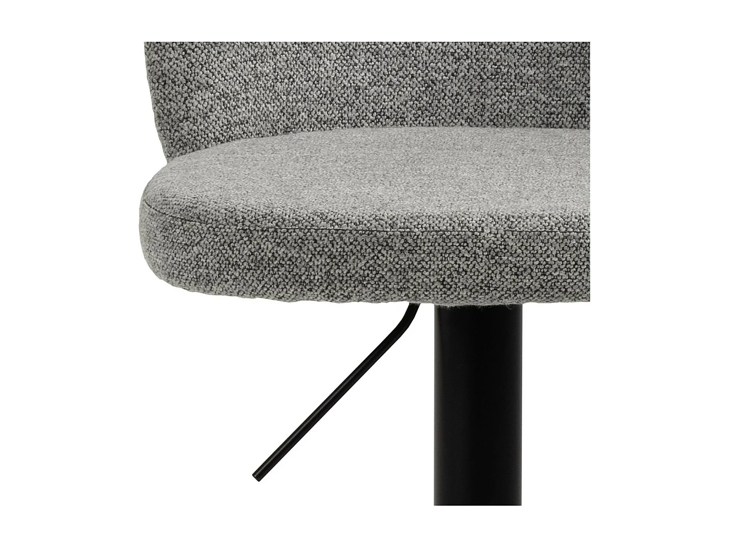 Tabourets de bar tissu gris clair piétement métal noir (lot de 2) - PATIA