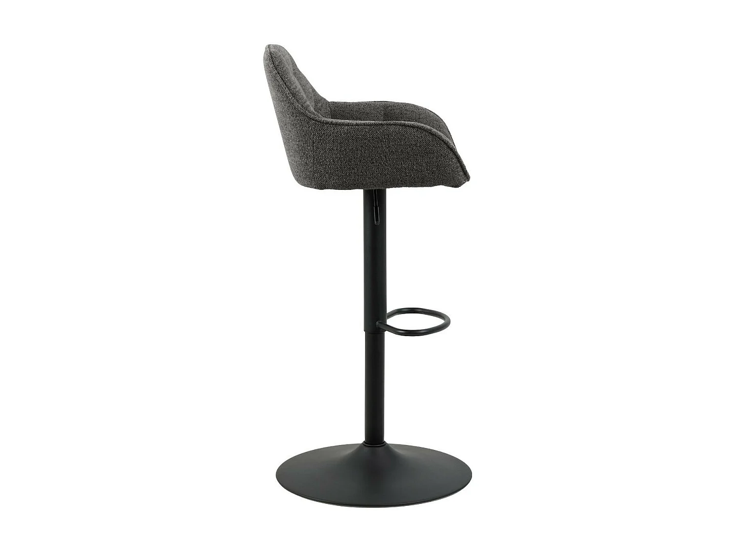 Tabourets de bar en tissu pied tulipe métal noir (lot de 2) - BROOK