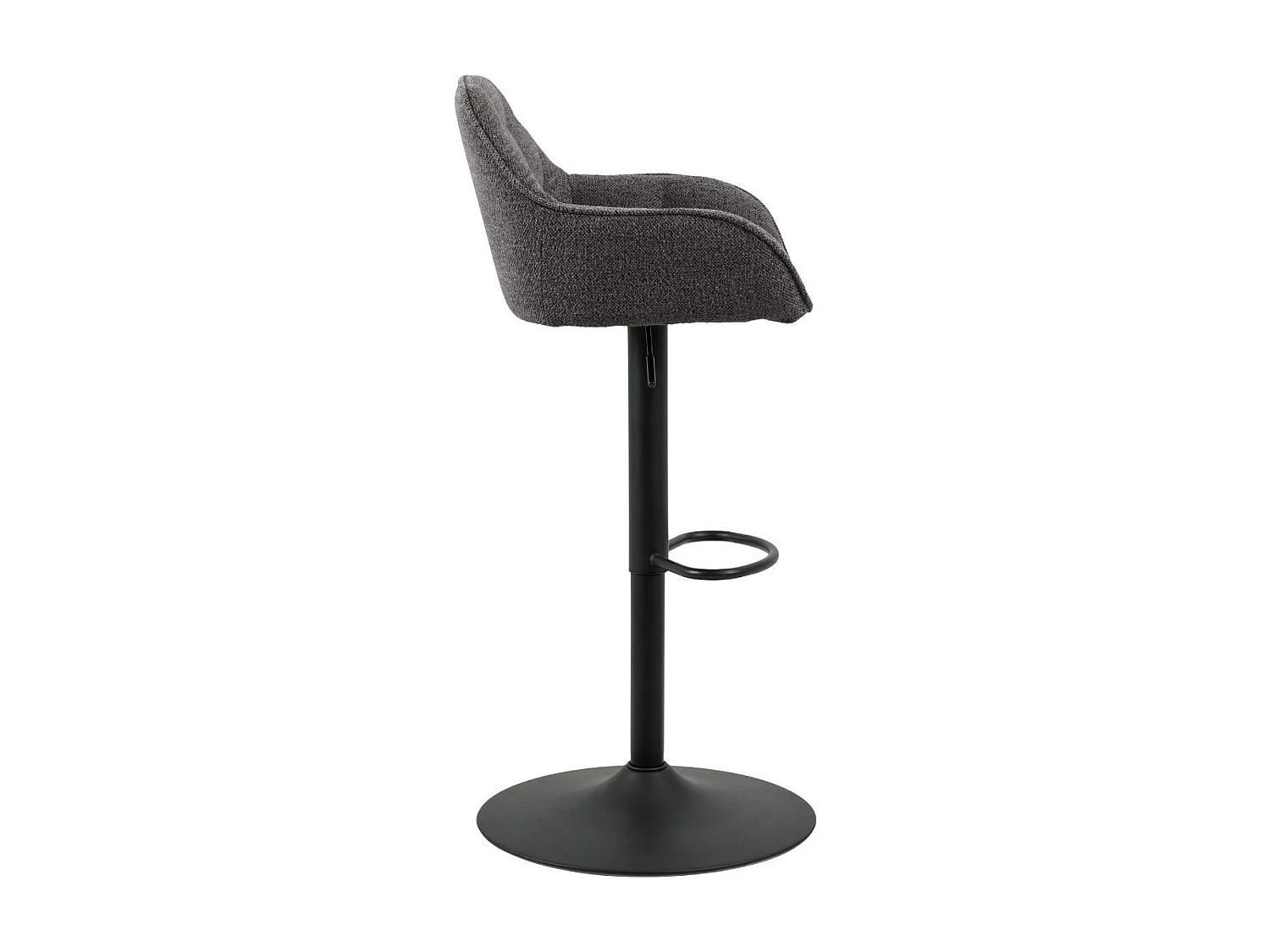Tabourets de bar en tissu pied tulipe métal noir (lot de 2) - BROOK