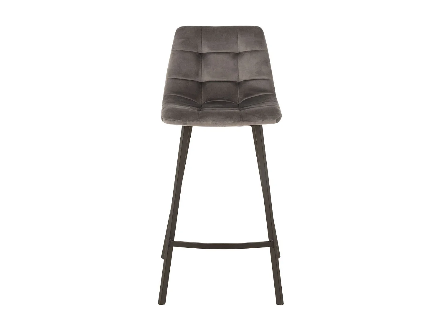 Chaises de bar en velours peau de pêche et métal (lot de 2) - OLIVIA