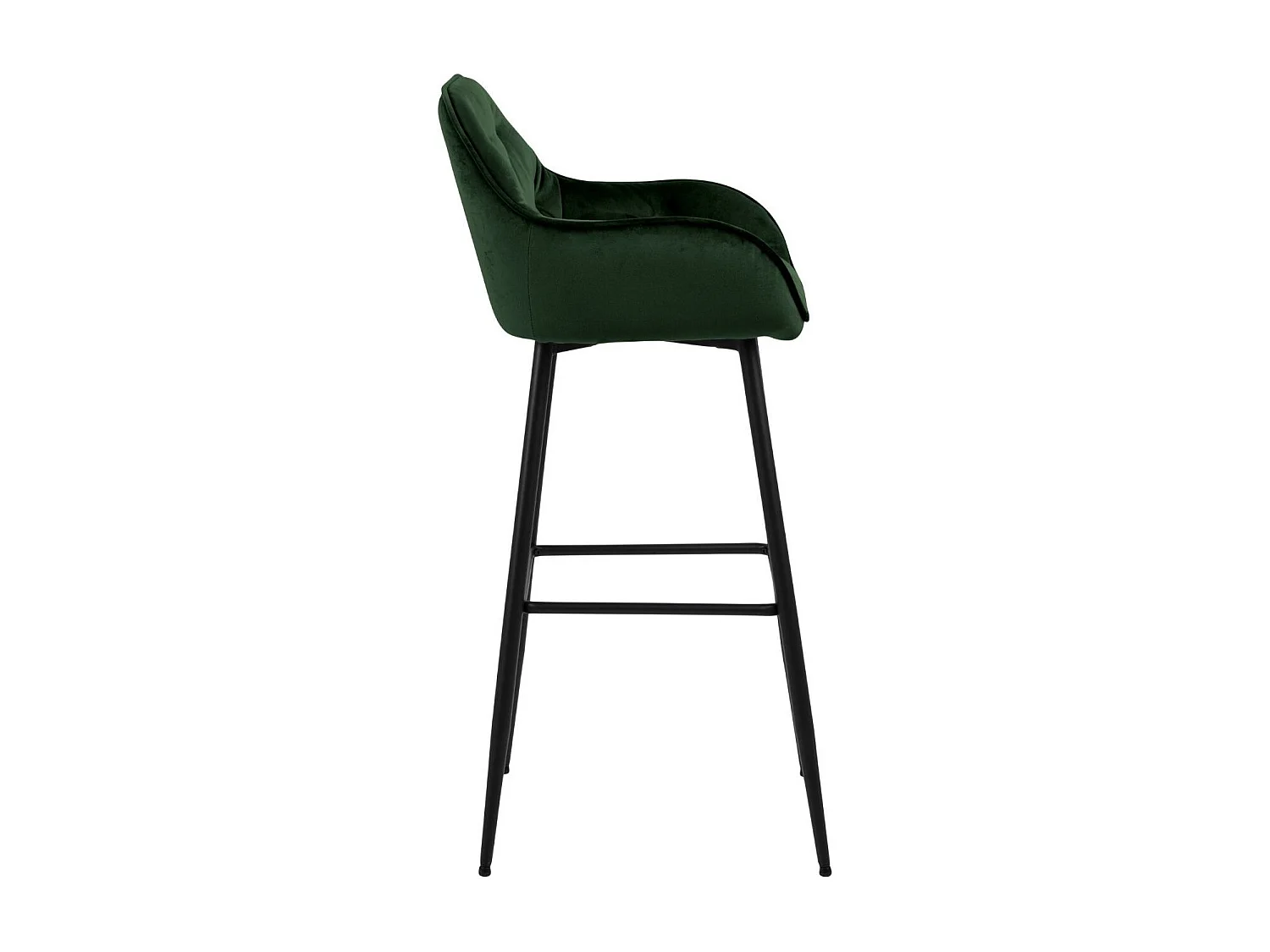 Tabouret haut avec accoudoirs en velours et métal (lot de 2) - TERI