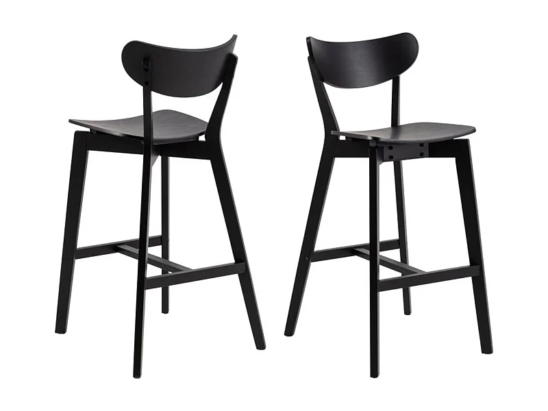 Tabourets de bar scandinaves en bois (lot de 2) - LETA