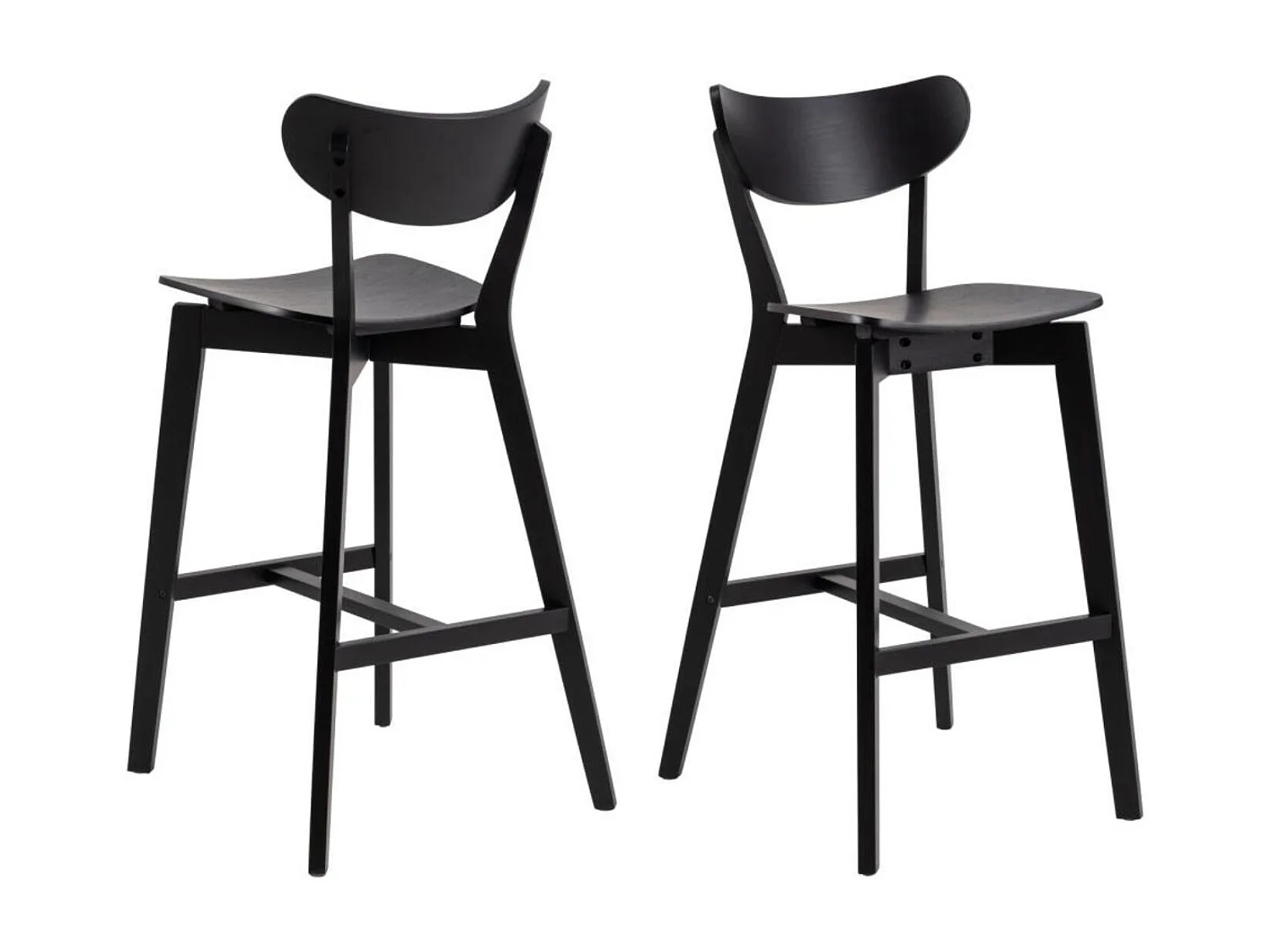 Tabourets de bar scandinaves en bois (lot de 2) - LETA
