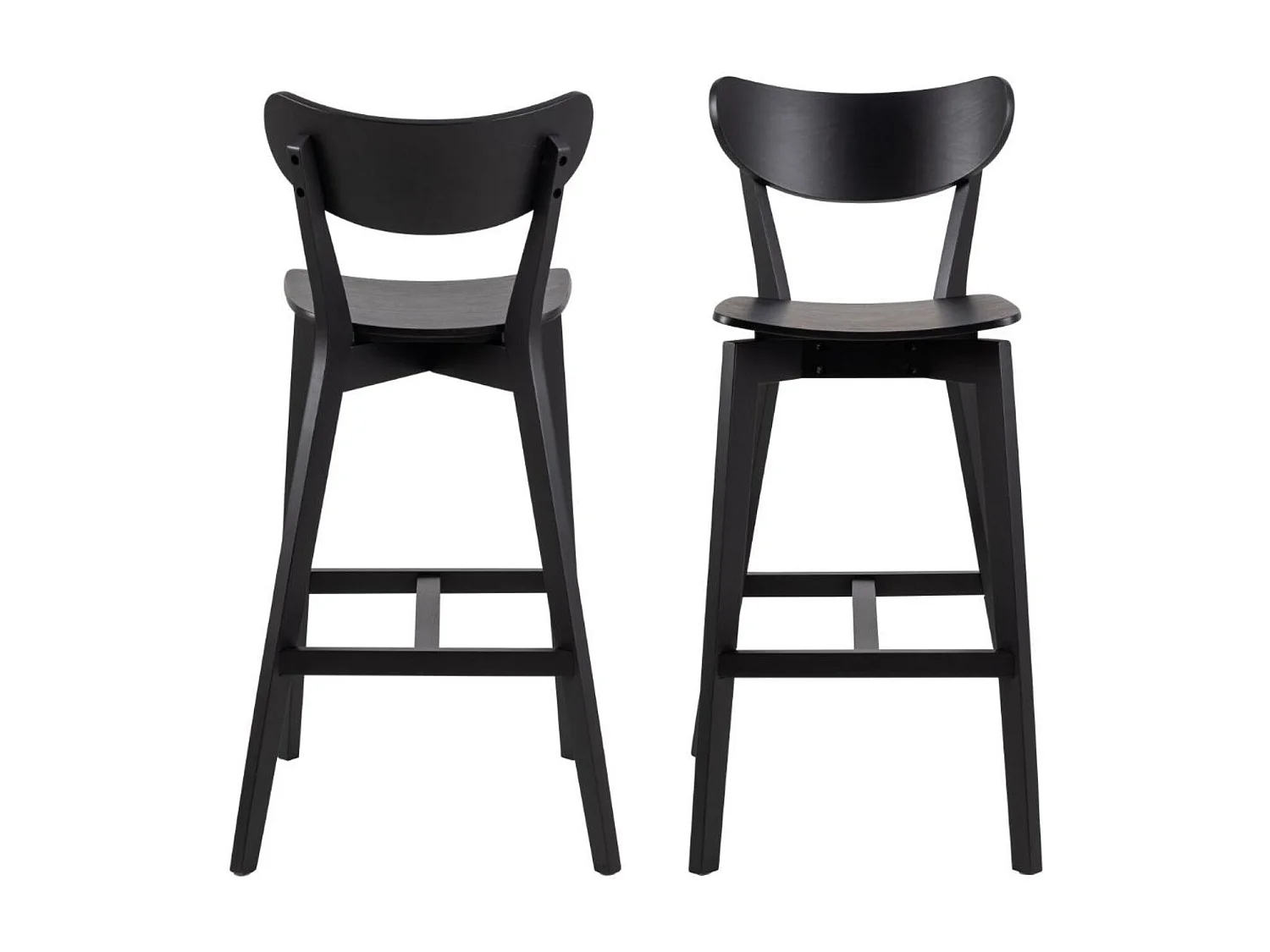 Tabourets de bar scandinaves en bois (lot de 2) - LETA