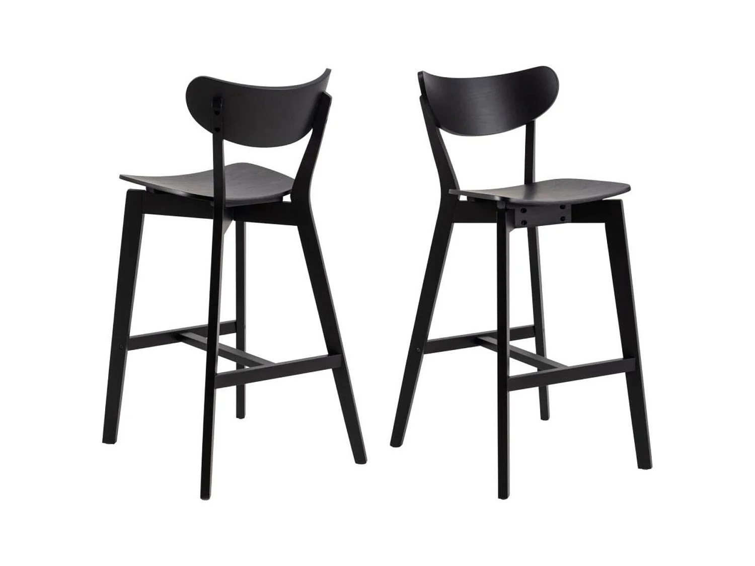 Tabourets de bar scandinaves en bois (lot de 2) - LETA