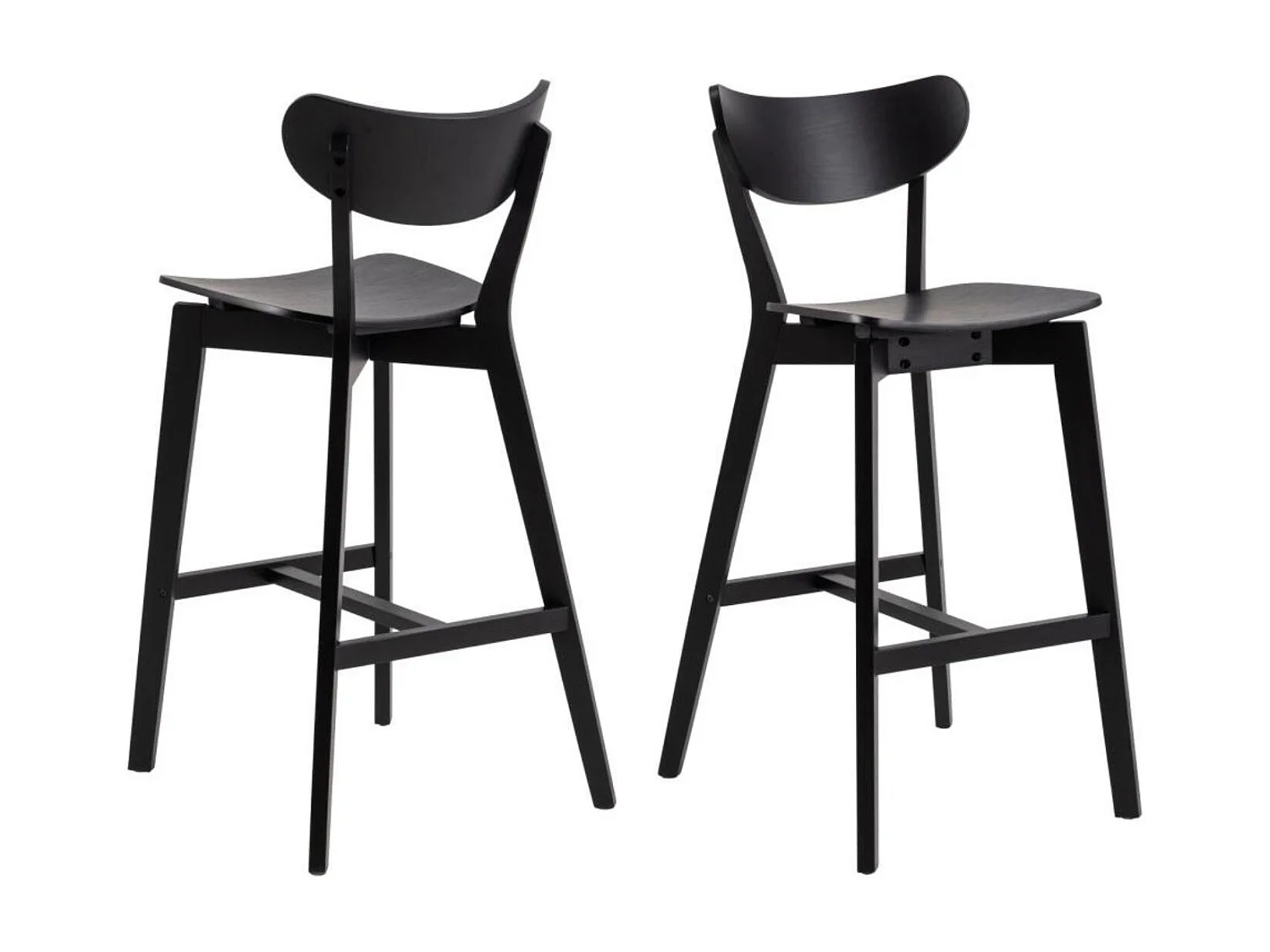 Tabourets de bar scandinaves en bois (lot de 2) - LETA