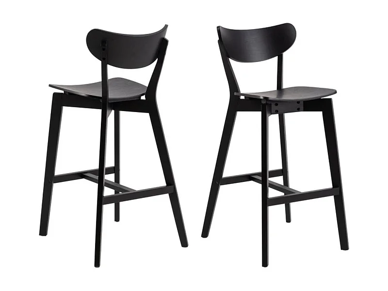 Tabourets de bar scandinaves en bois (lot de 2) - LETA
