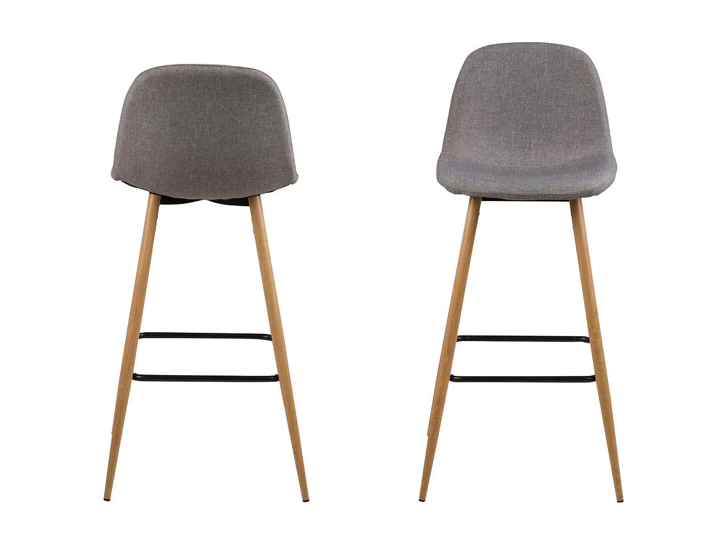 Tabourets de bar en tissu piétement en bois (lot de 2) - WILLIAM