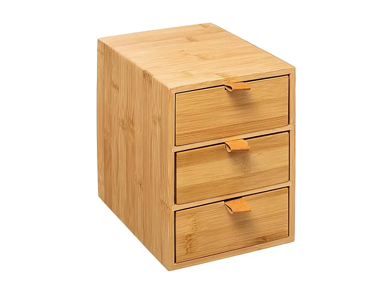 Boîte Déco 3 Tiroirs "Bambou" 21cm Naturel