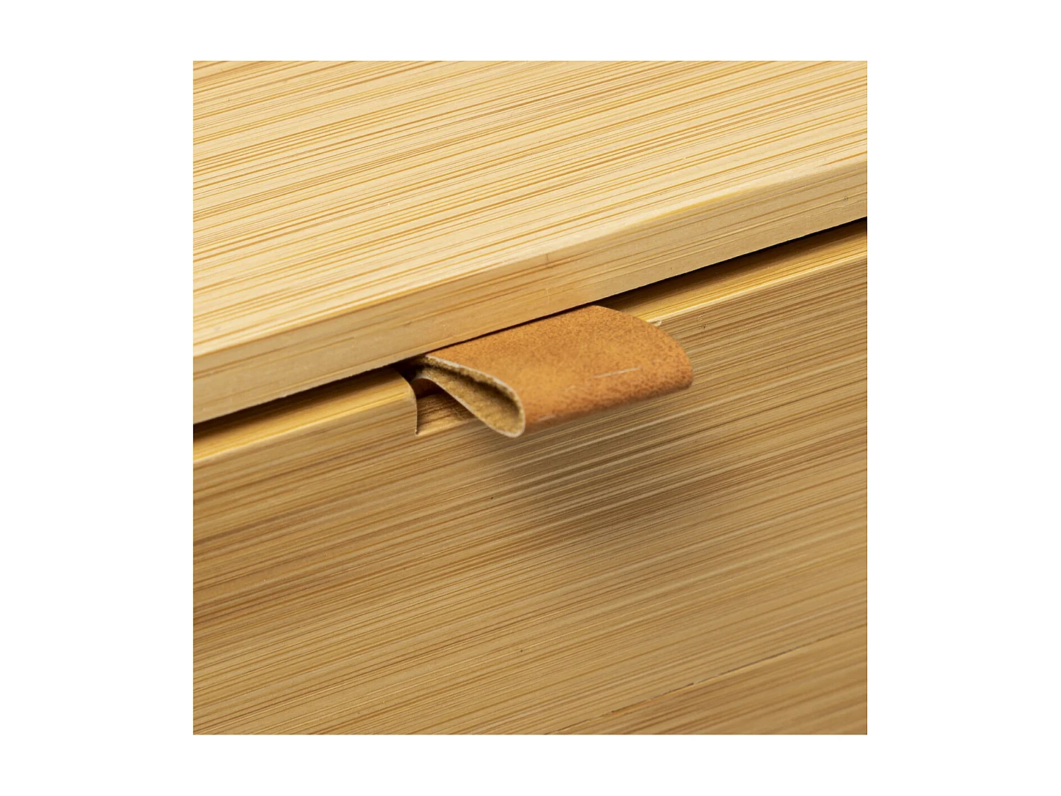 Boîte Déco 2 Tiroirs "Bambou" 25cm Naturel