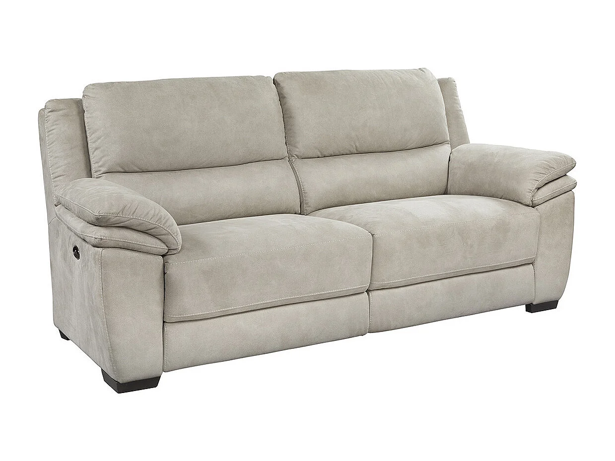 ASTIO - Canapé Relax Electrique 3 Places Tissu Majestic Beige