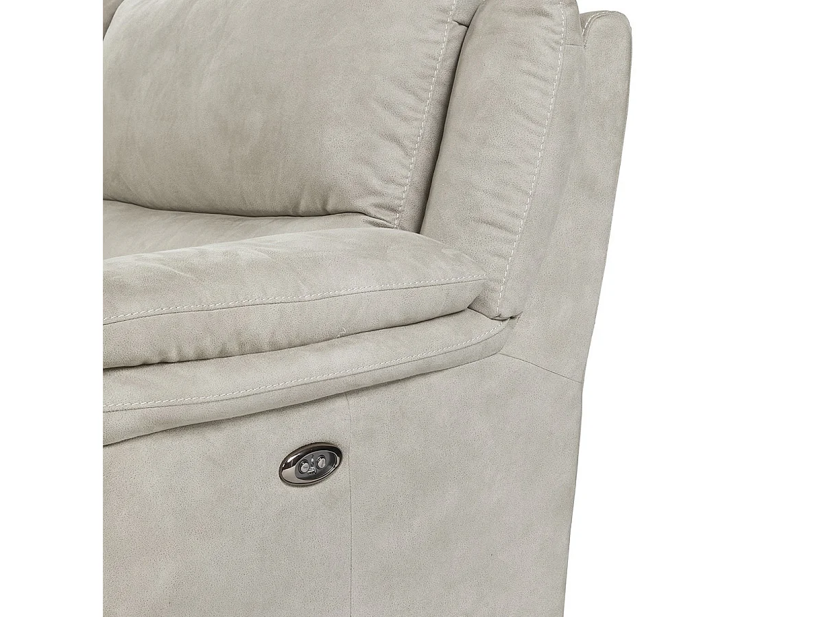 ASTIO - Canapé Relax Electrique 3 Places Tissu Majestic Beige