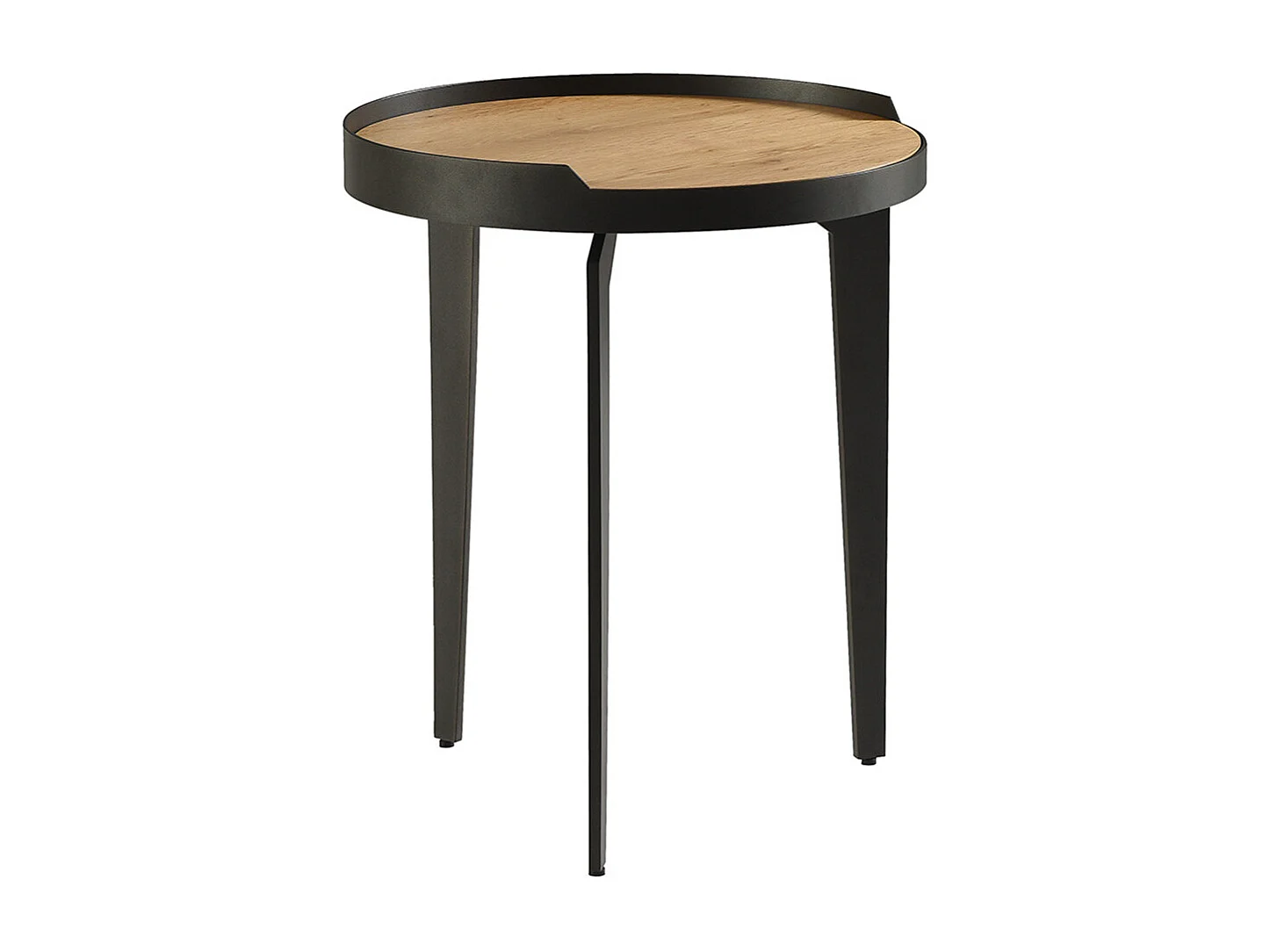 FLECHER - Ensemble Table Basse Bout de Canapé en Chêne et Métal Gris Antrhacite