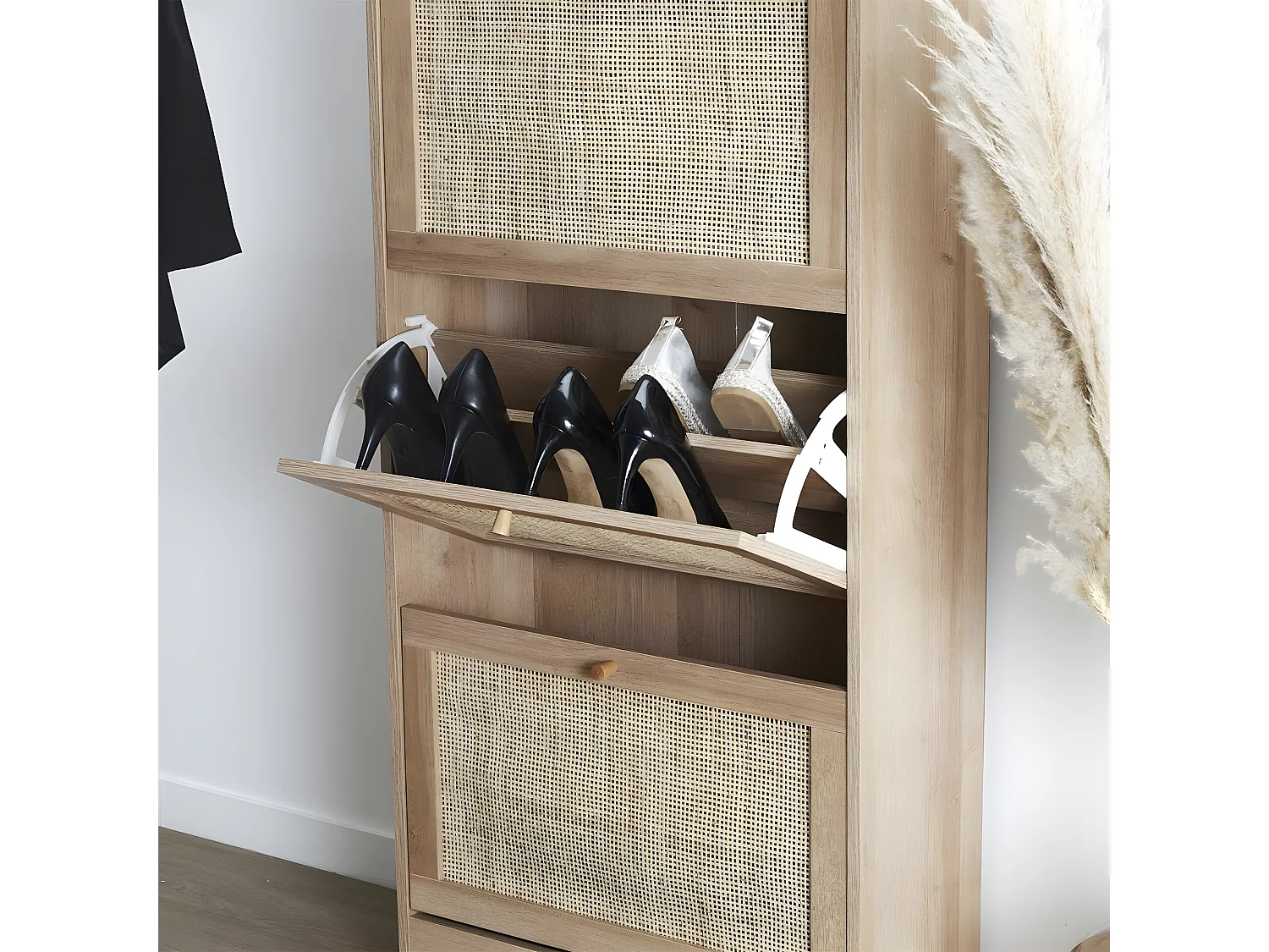 Meuble à chaussures 3 Tiroirs Rotin H113 cm - BALI