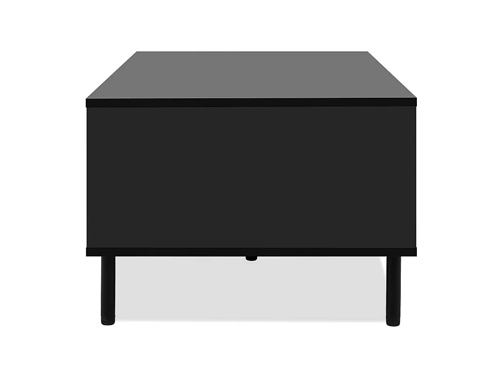 Table Basse 1 Porte Noir et Bois L110,5 cm - MONZA