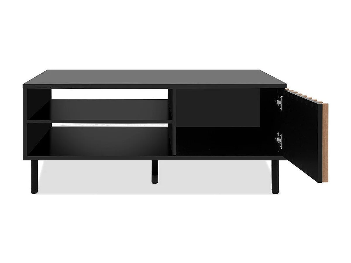 Couchtisch mit 1 Tür Schwarz und Holz L110,5 cm – MONZA