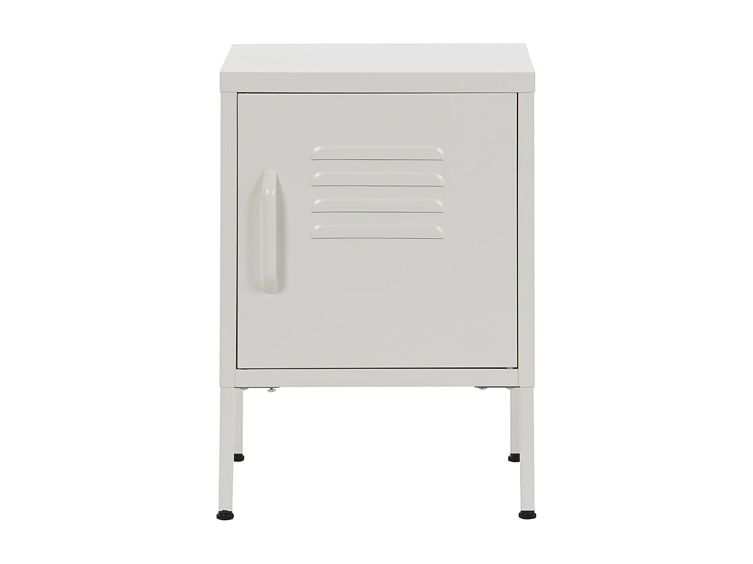 Table de nuit, table de chevet avec 1 porte en métal coloris blanc  - longueur 35 x profondeur 35 x Hauteur 51 cm