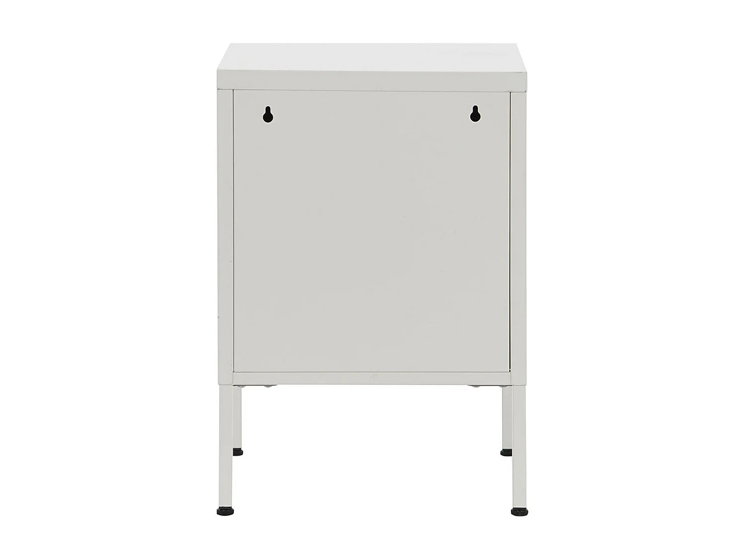 Table de nuit, table de chevet avec 1 porte en métal coloris blanc  - longueur 35 x profondeur 35 x Hauteur 51 cm