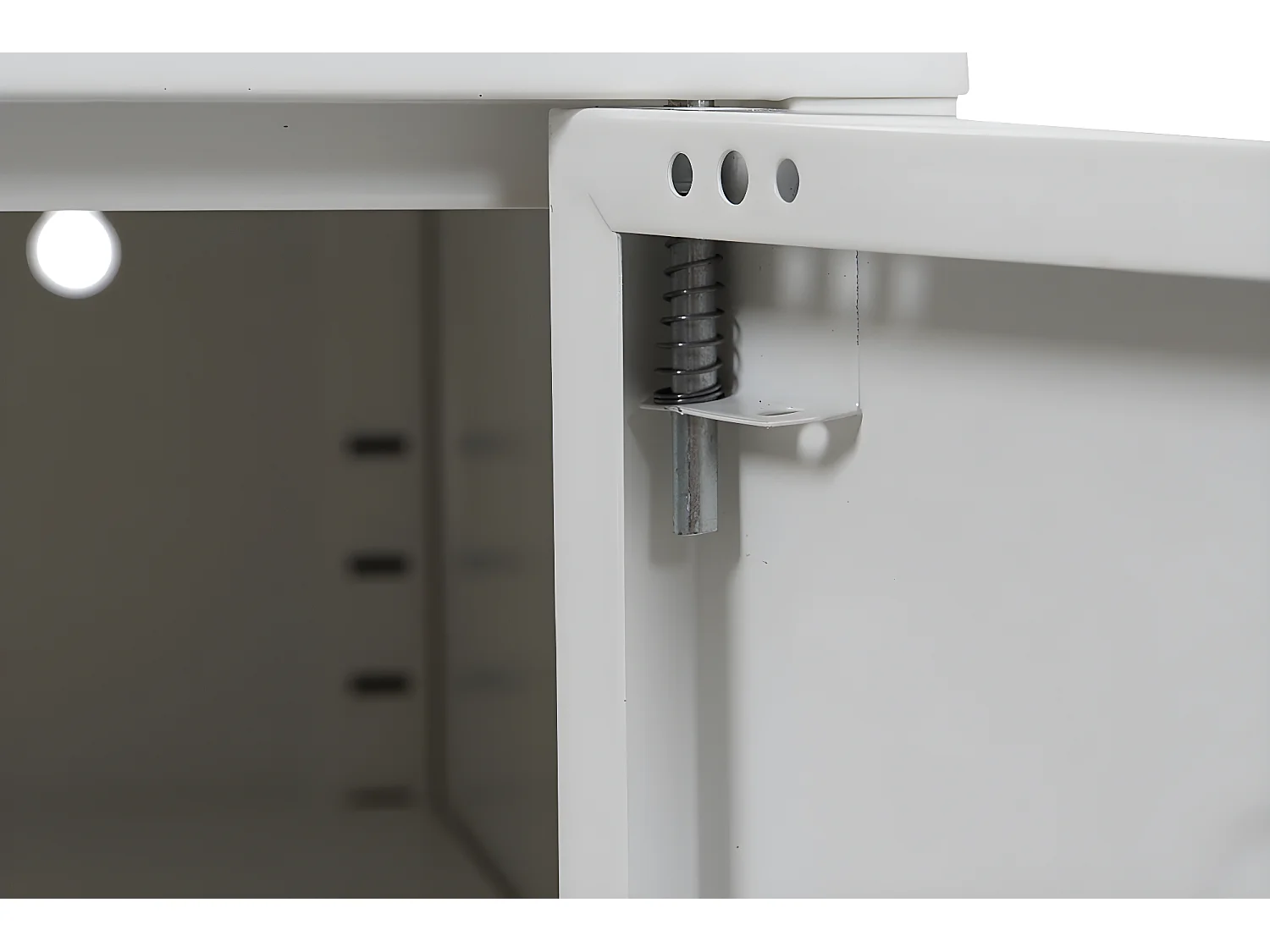 Table de nuit, table de chevet avec 1 porte en métal coloris blanc  - longueur 35 x profondeur 35 x Hauteur 51 cm