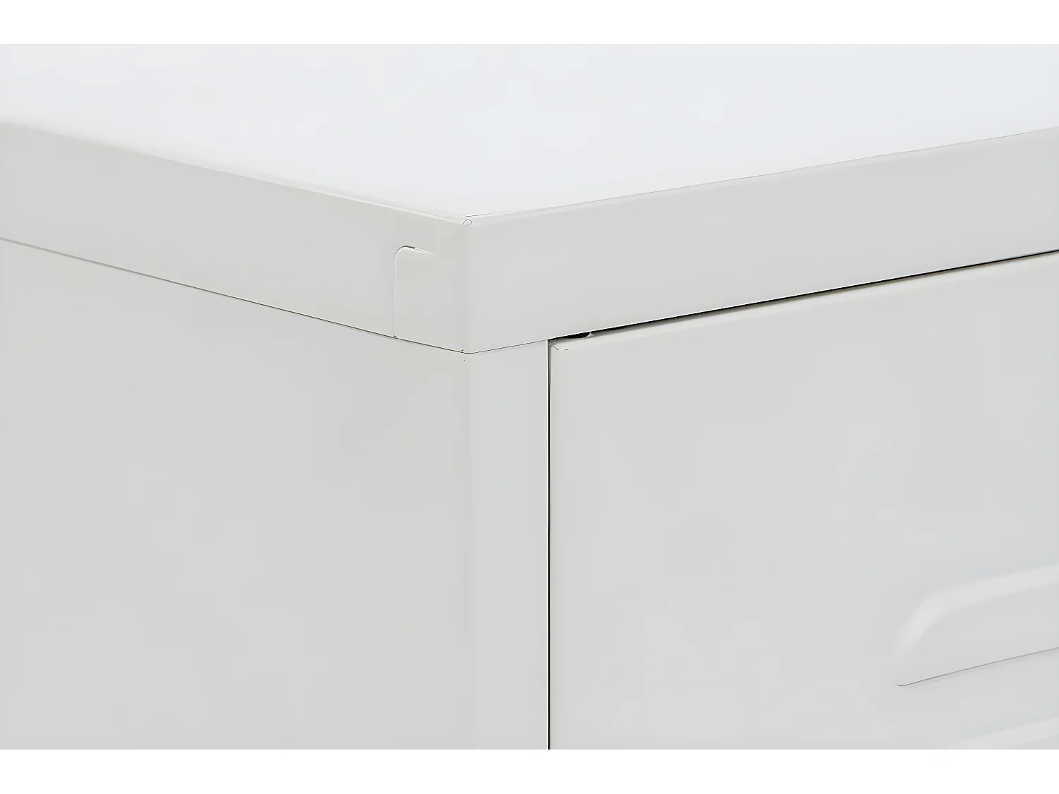 Table de nuit, table de chevet avec 1 porte en métal coloris blanc  - longueur 35 x profondeur 35 x Hauteur 51 cm