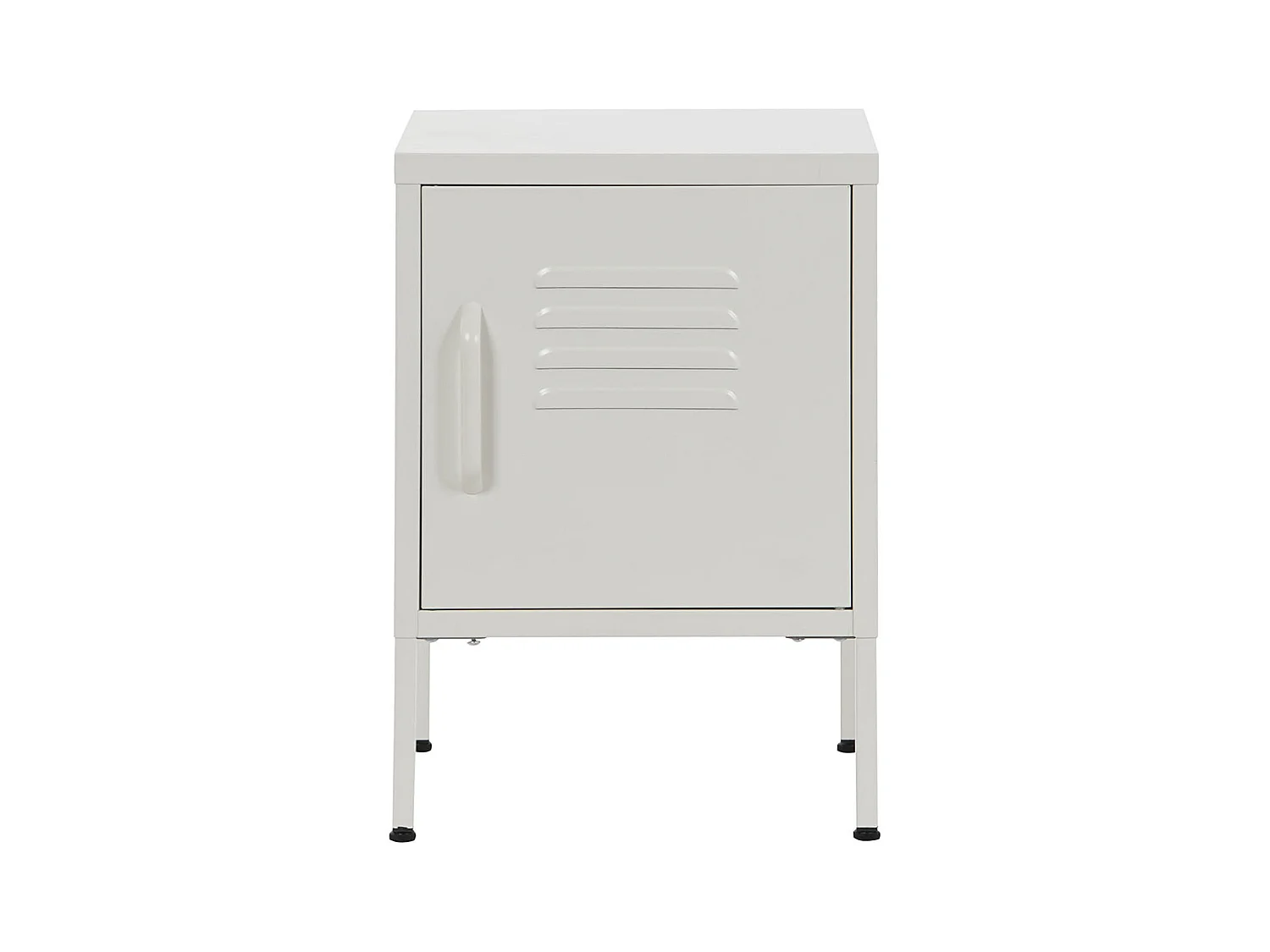 Table de nuit, table de chevet avec 1 porte en métal coloris blanc  - longueur 35 x profondeur 35 x Hauteur 51 cm