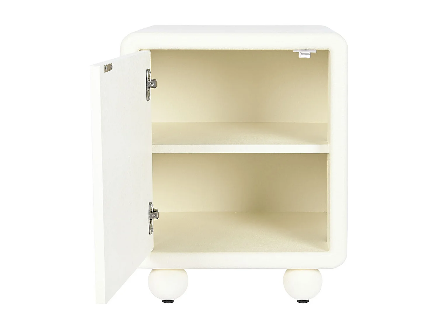 Table de nuit, table de chevet avec 1 porte en bois coloris blanc- longueur 45 x profondeur 40 x Hauteur 55 cm