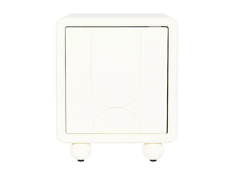 Table de nuit, table de chevet avec 1 porte en bois coloris blanc- longueur 45 x profondeur 40 x Hauteur 55 cm