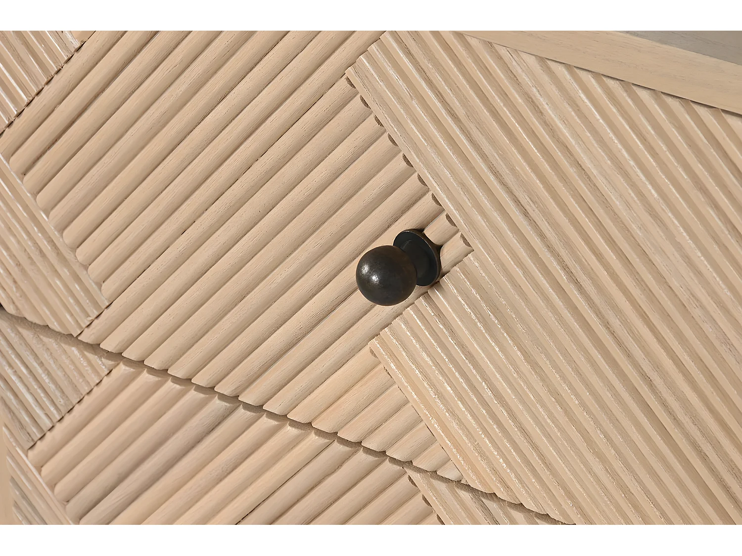 Table de nuit, table de chevet avec 3 tiroirs en bois coloris naturel - longueur  42 x profondeur 34 x Hauteur 70 cm