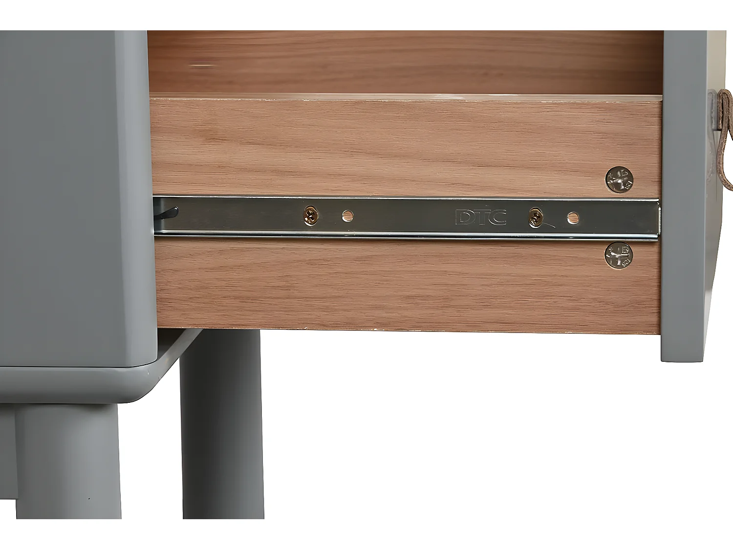 Table de nuit, table de chevet en bois coloris vert et PU coloris gris - longueur 48 x profondeur 40 x Hauteur 55 cm