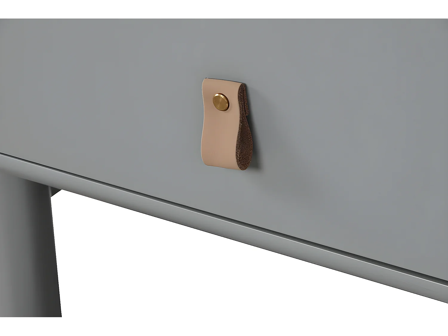 Table de nuit, table de chevet en bois coloris vert et PU coloris gris - longueur 48 x profondeur 40 x Hauteur 55 cm