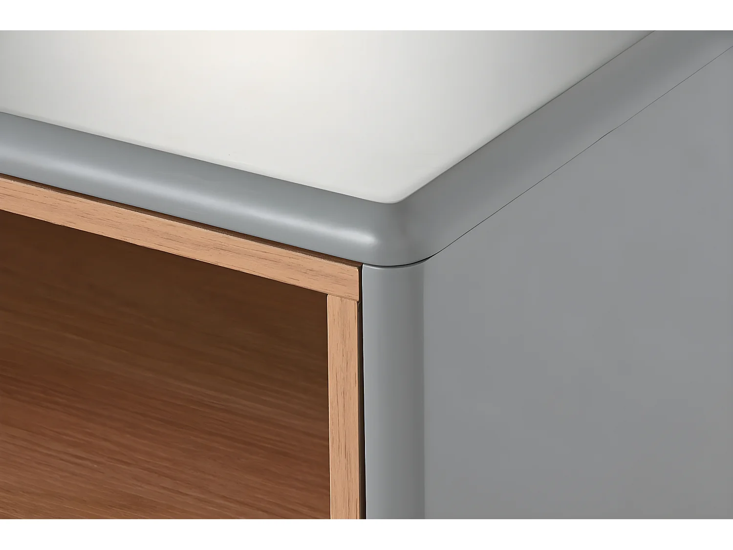 Table de nuit, table de chevet en bois coloris vert et PU coloris gris - longueur 48 x profondeur 40 x Hauteur 55 cm