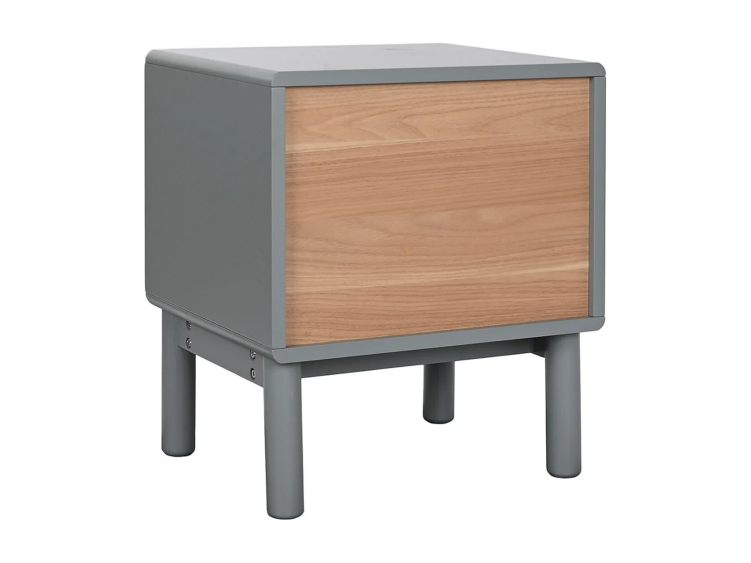 Table de nuit, table de chevet en bois coloris vert et PU coloris gris - longueur 48 x profondeur 40 x Hauteur 55 cm