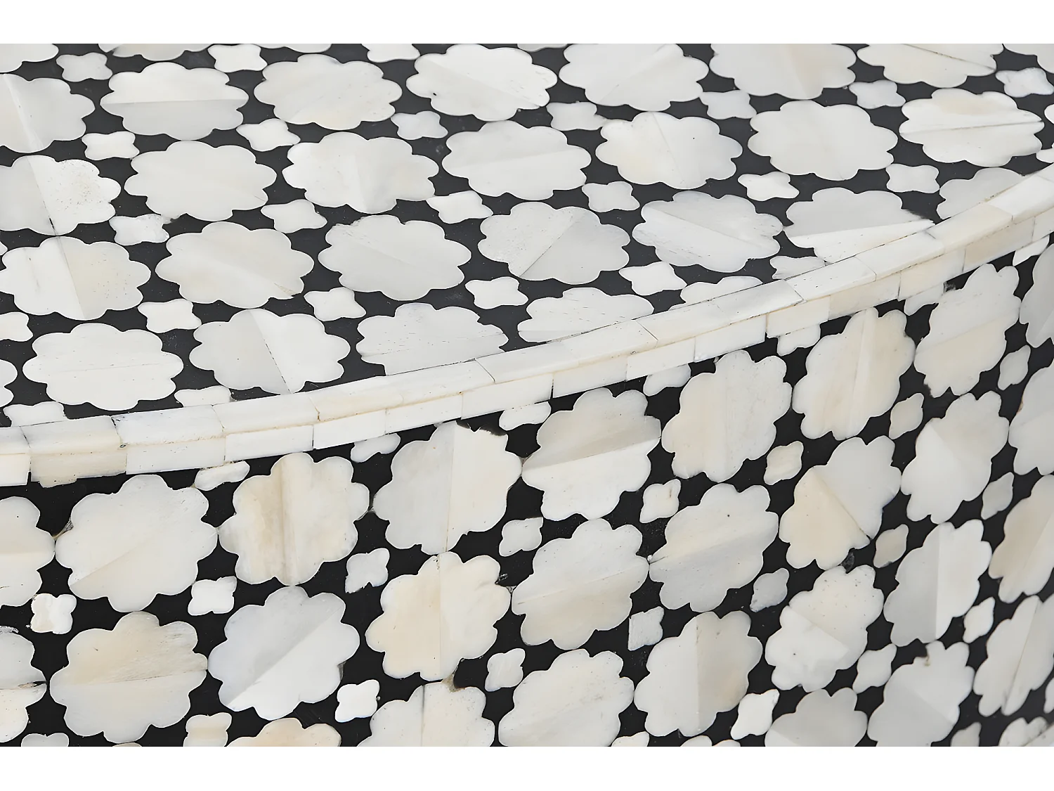 Table basse, table de salon en métal coloris noir, doré, blanc - diamètre 100 x Hauteur 40 cm