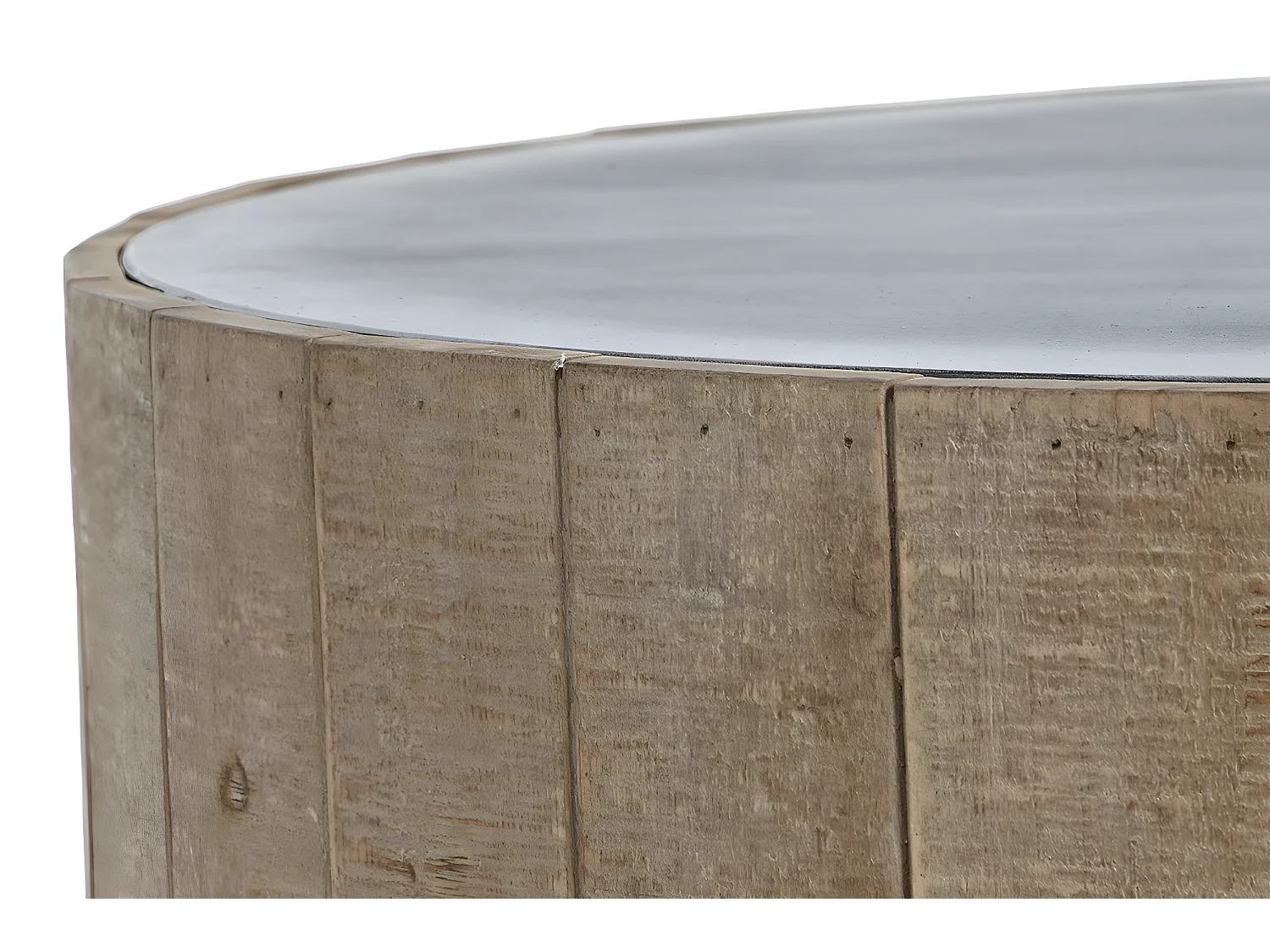 Table basse, table de salon ronde en bois coloris naturel - diamètre 90 x hauteur 30 cm